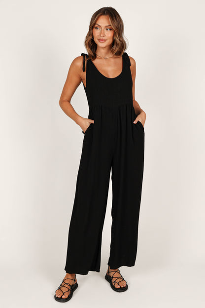 Ayla Linen Jumpsuit - Black