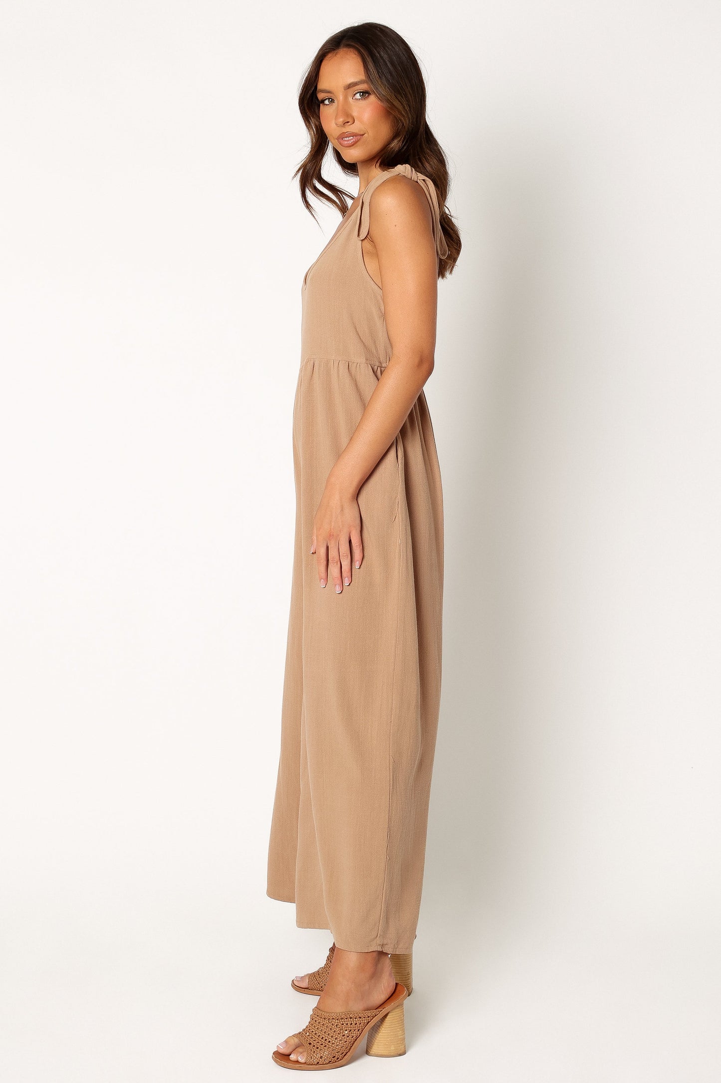 Ayla Linen Jumpsuit - Mocha