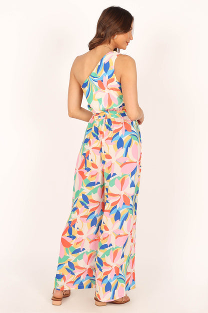 Belinda One Shoulder Jumpsuit - Floral