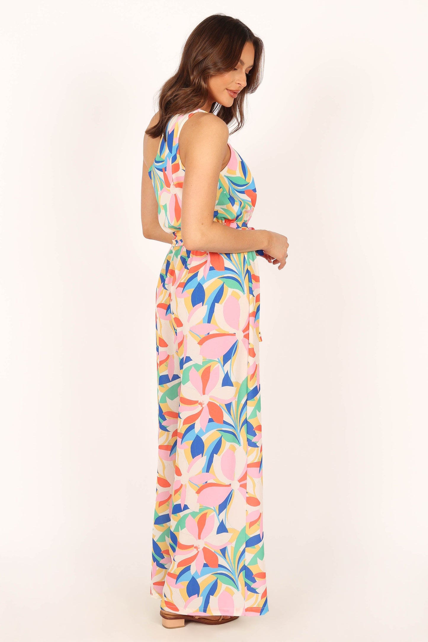 Belinda One Shoulder Jumpsuit - Floral