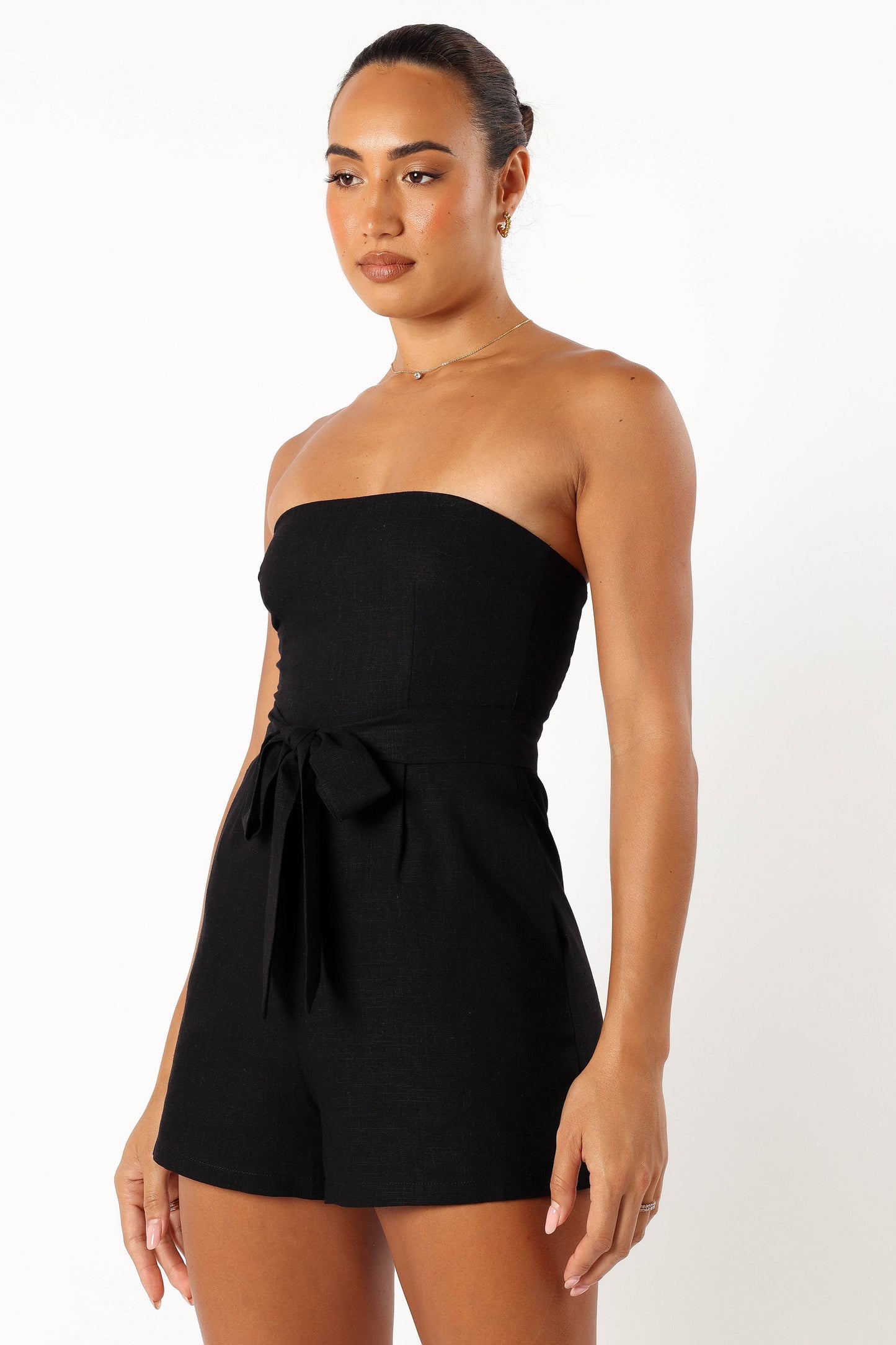 Christie Strapless Romper - Black