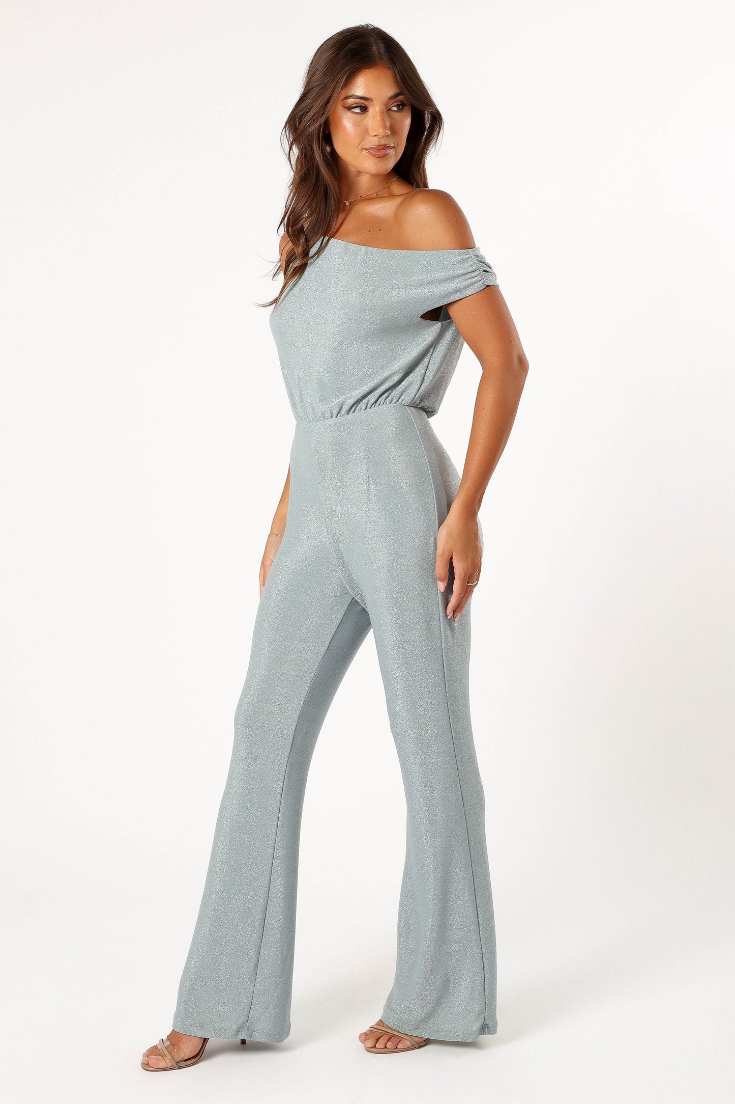 Heather One Shoulder Jumpsuit - Sage