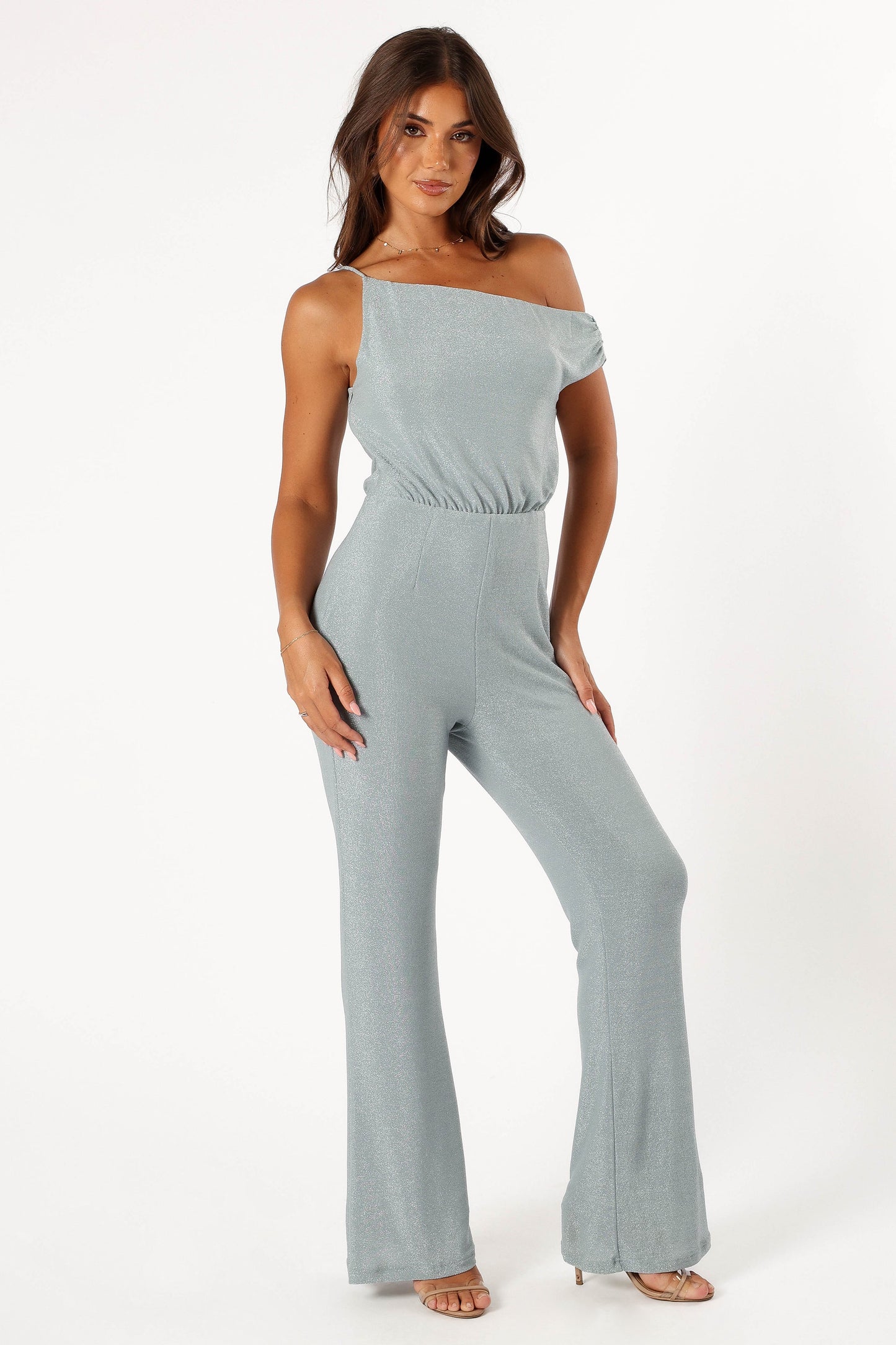 Heather One Shoulder Jumpsuit - Sage