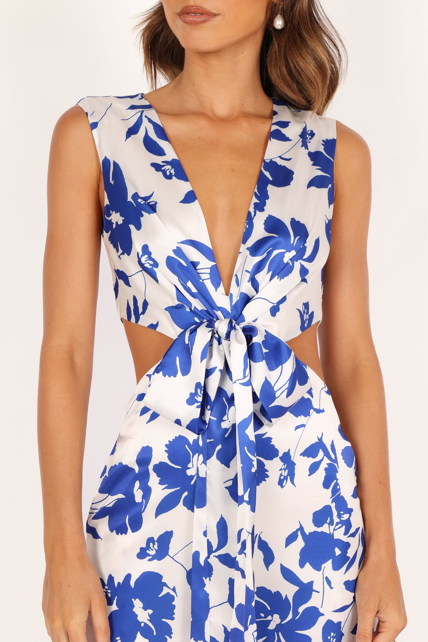 Lulu Wrap Front Jumpsuit - Blue Floral