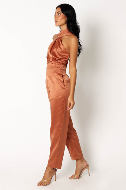 Maya Halter Jumpsuit - Brown