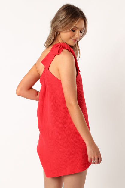 Miffy One Shoulder Romper - Red