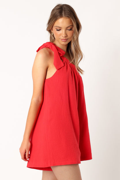 Miffy One Shoulder Romper - Red