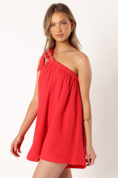 Miffy One Shoulder Romper - Red