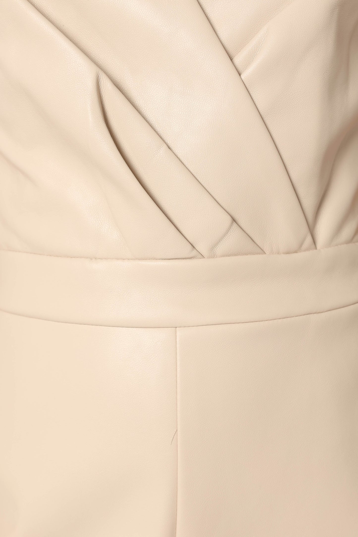 Mikaela Faux Leather Romper - Ecru