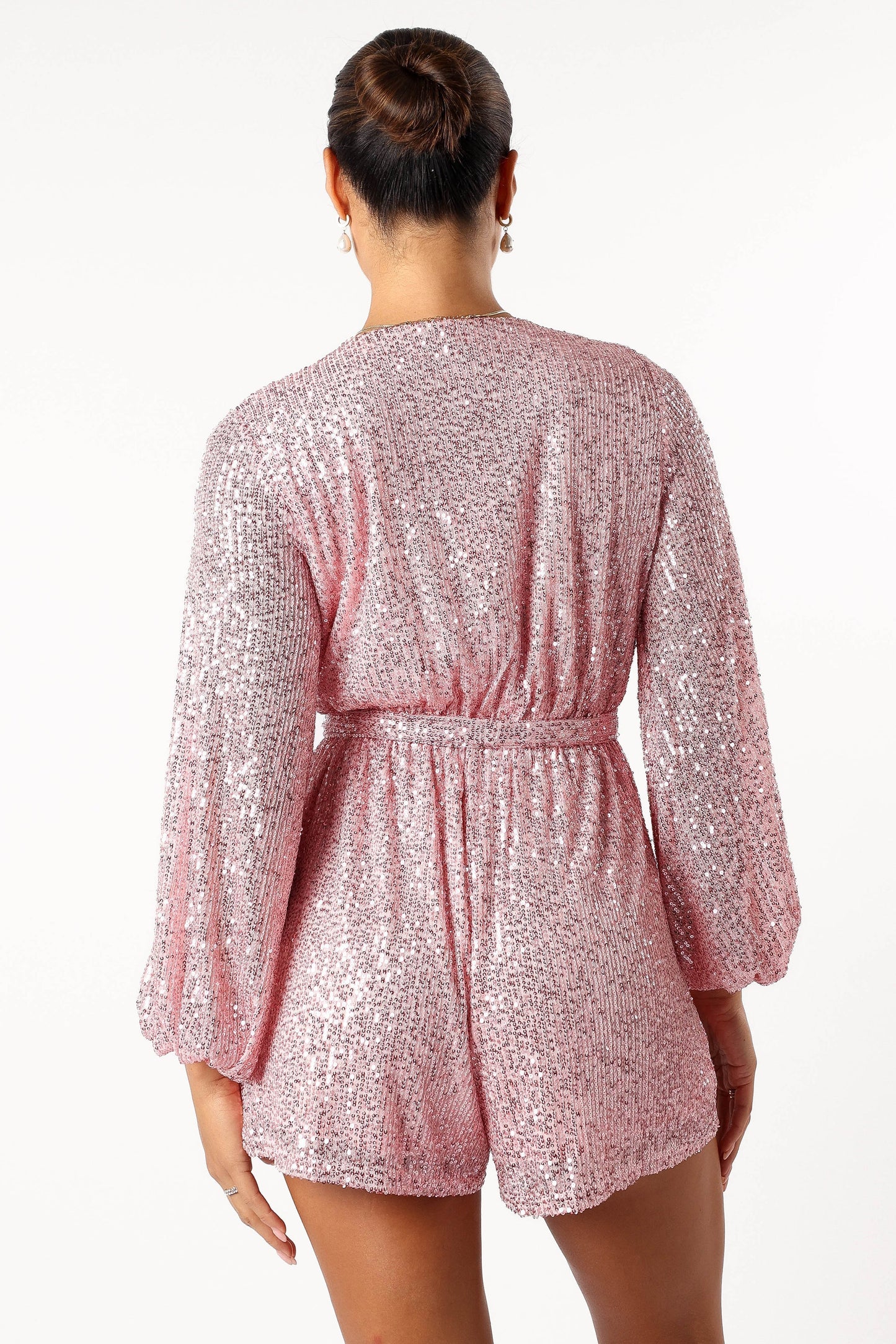 Monica Sequin Romper - Pink