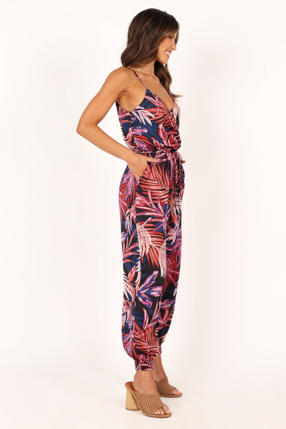Praiano Jumpsuit - Palm Print