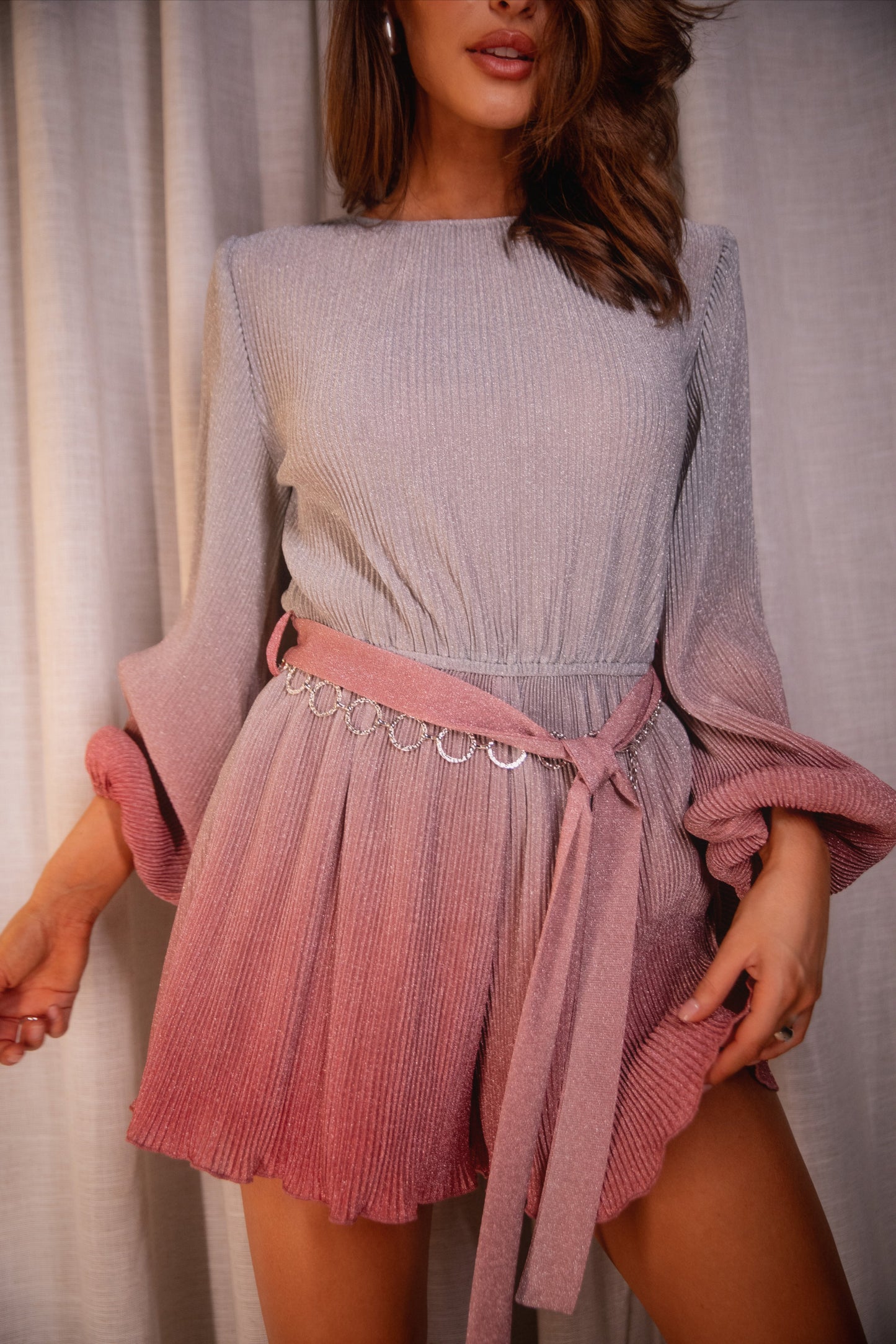 Rebecca Gradient Romper - Pink