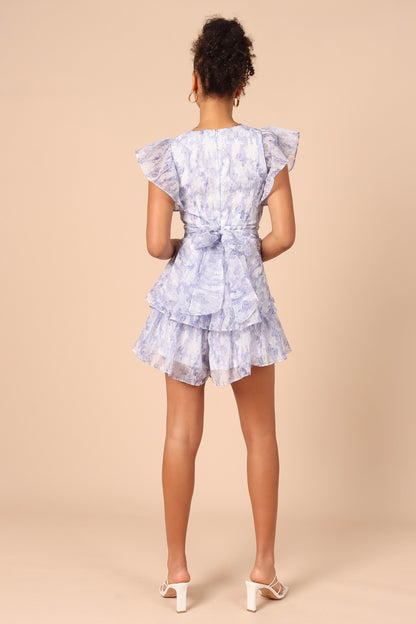 Rosalita Frill Sleeve Romper - Lilac