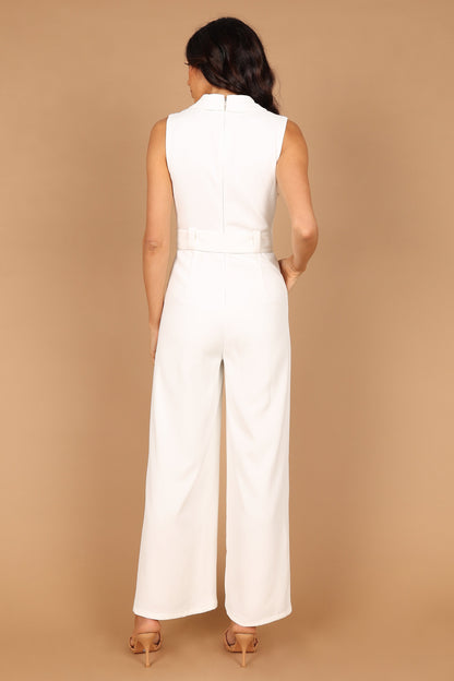 Sienna Belted Jumpsuit - White
