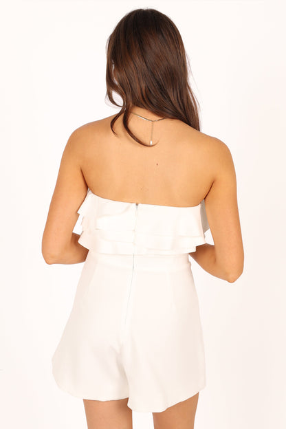 Sookie Frill Romper - White