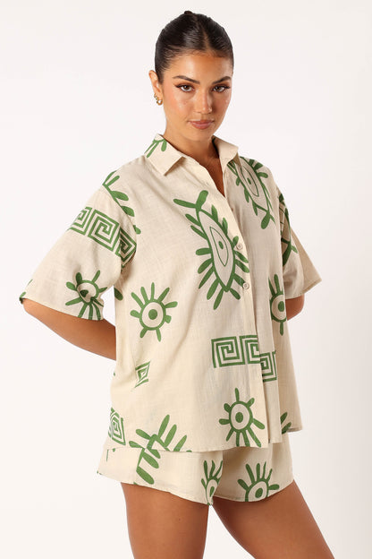 Baci Short Set - Beige Green