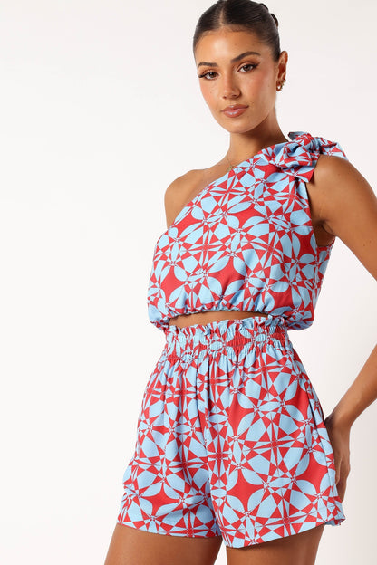 Gretel Short Set - Blue Red