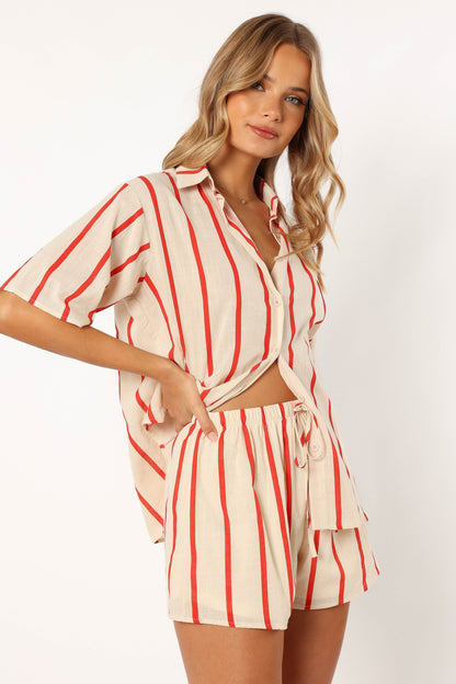 Myles Short Set - Red Stripe