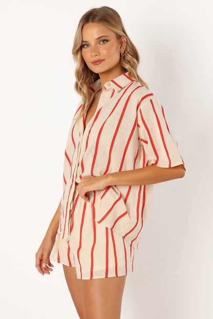 Myles Short Set - Red Stripe