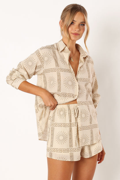 Penny Short Set - Beige Print