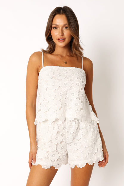 Violet Short Set - White