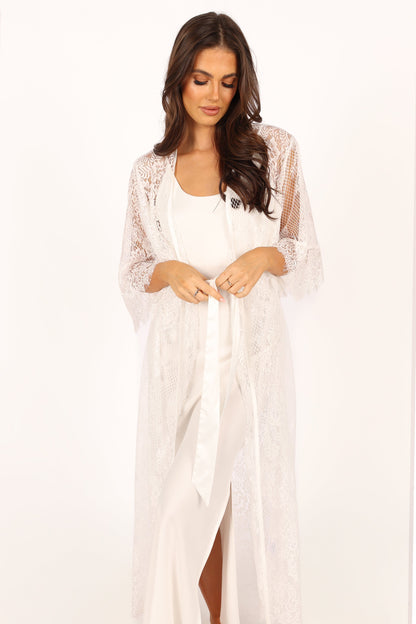 Nephele Lace Bridal Robe - Ivory