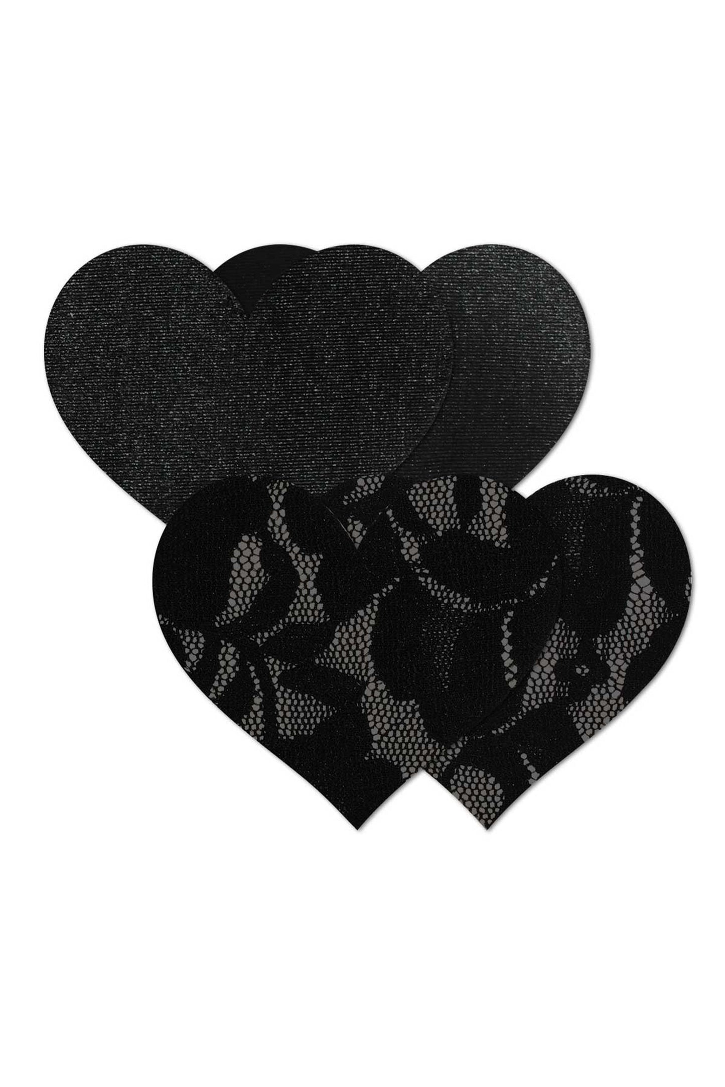Nippies Basics Adhesive Nipple Covers Heart - Black