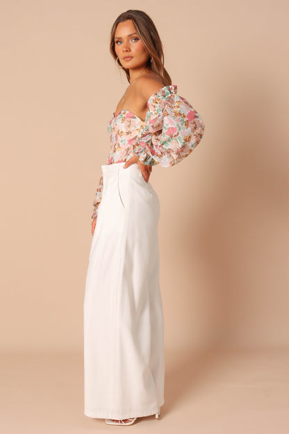 Acantha Bodysuit - Beige Floral