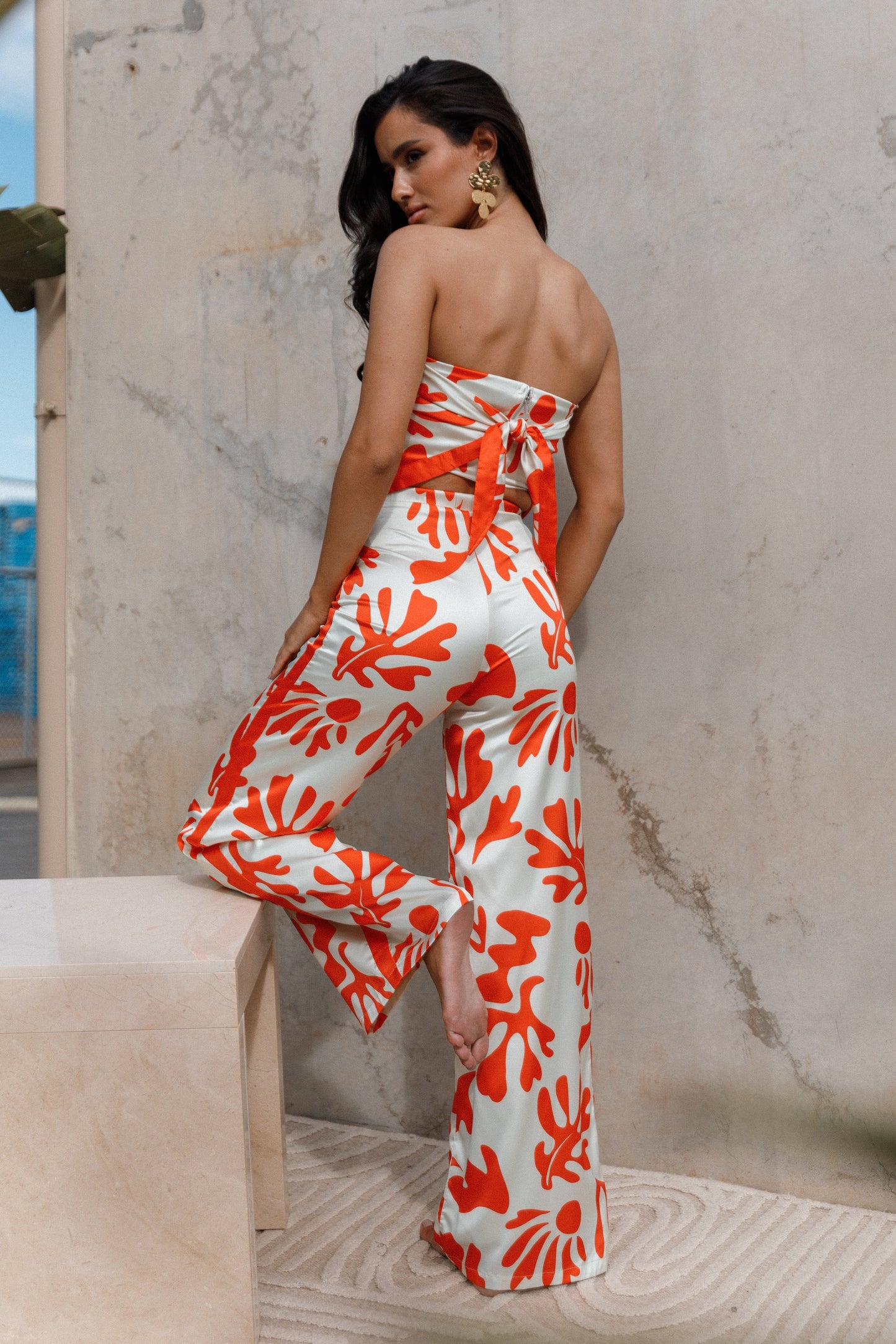 Akeli Scarf Top - Orange Botanica