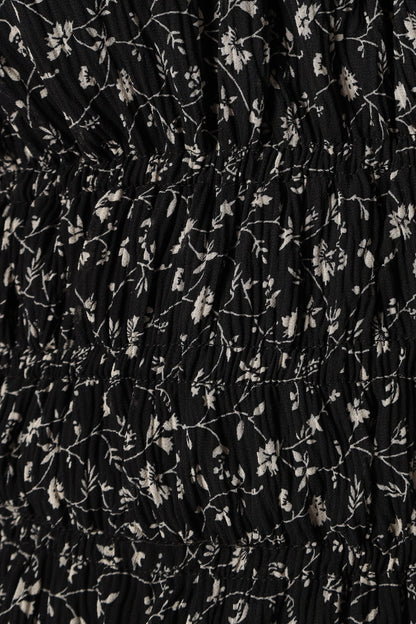 Allison Ruffle Top - Black Off White