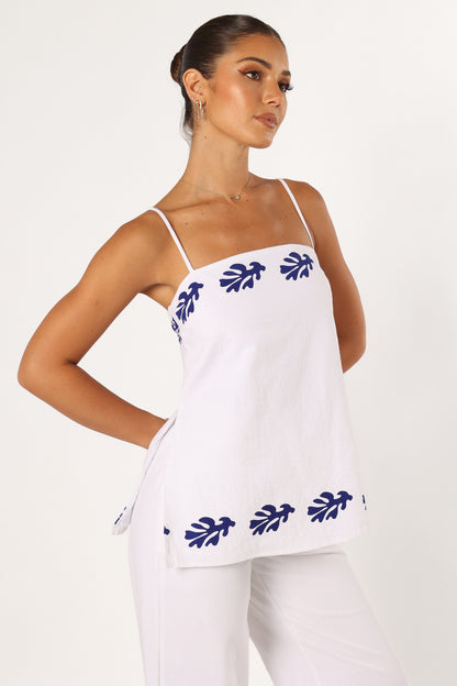 Amalia Top - White Blue
