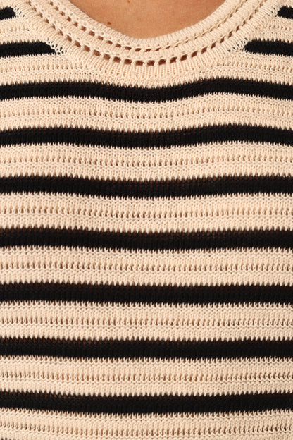 Cherie Knit Top - Sand Black