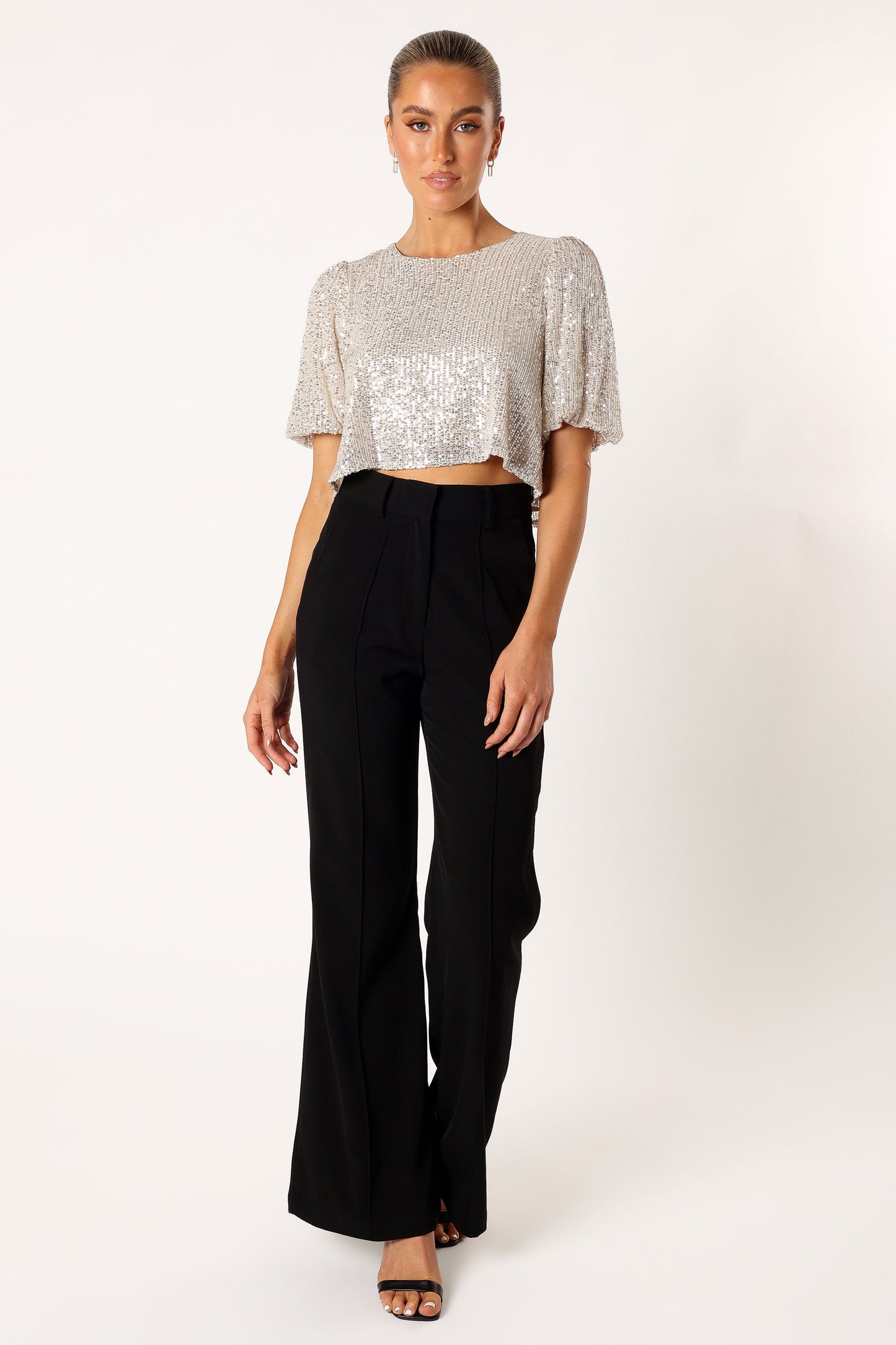 Connie Sequin Top - Silver