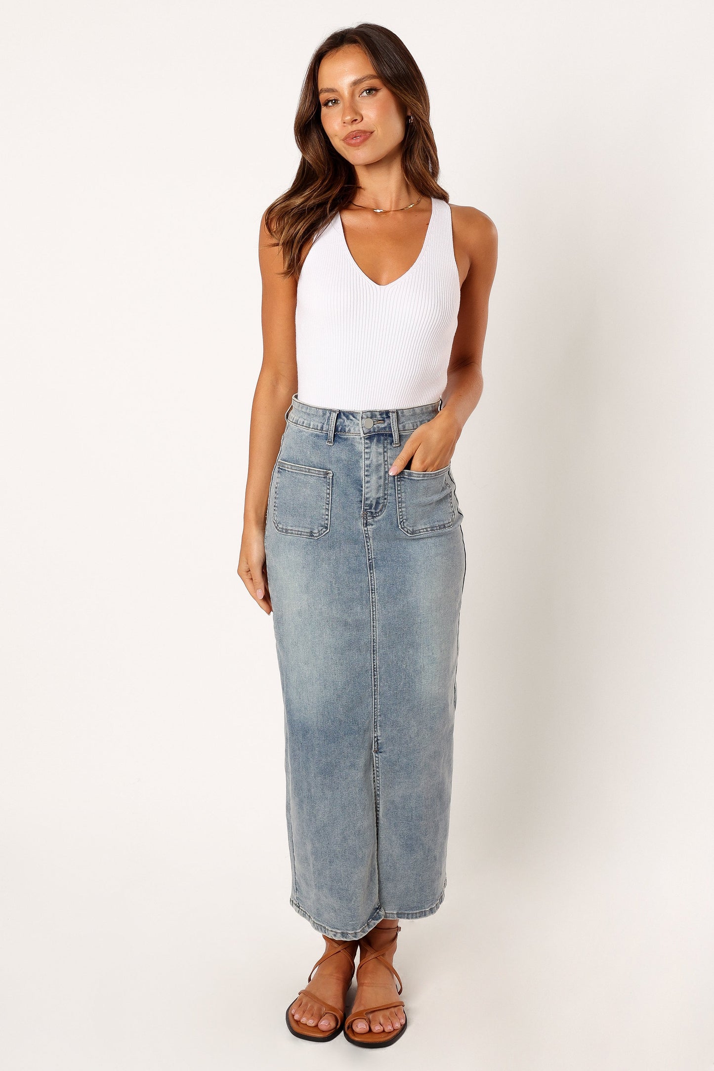 Emily Rib Top - White