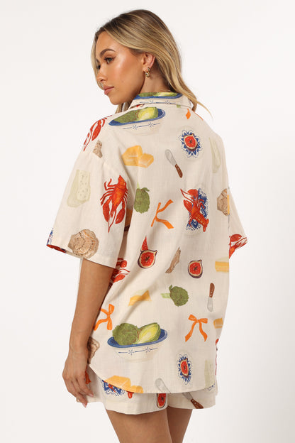 Hampton Top - Cream Multi