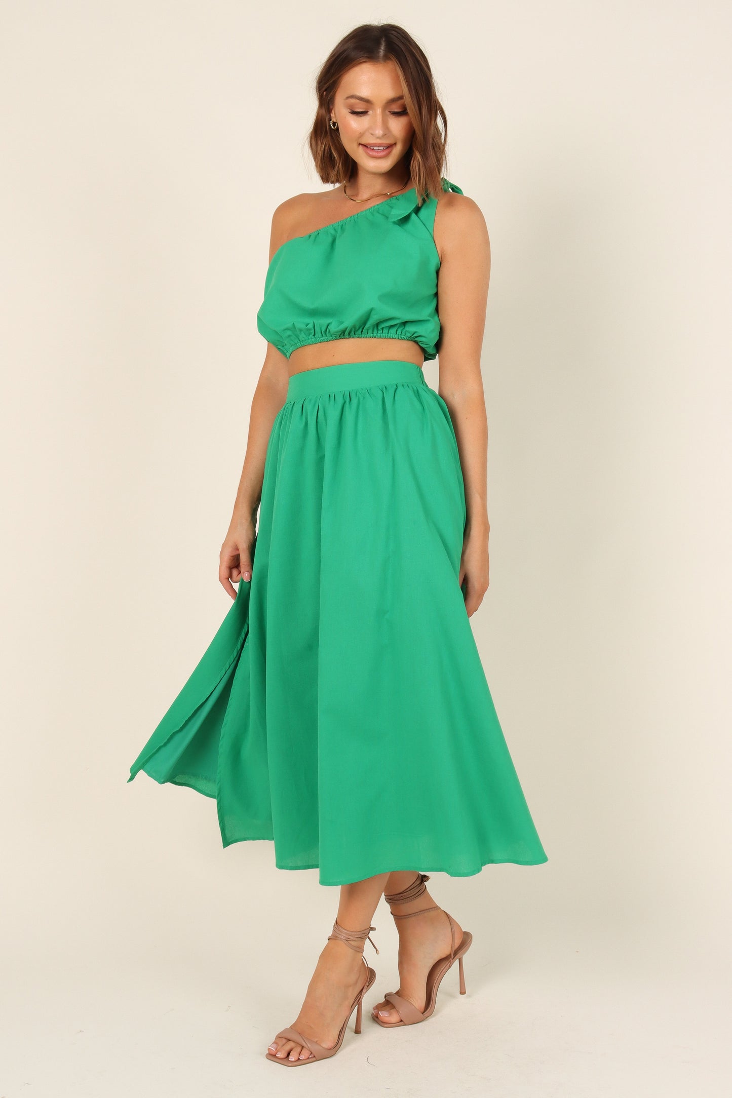 Isla One Shoulder Top - Green