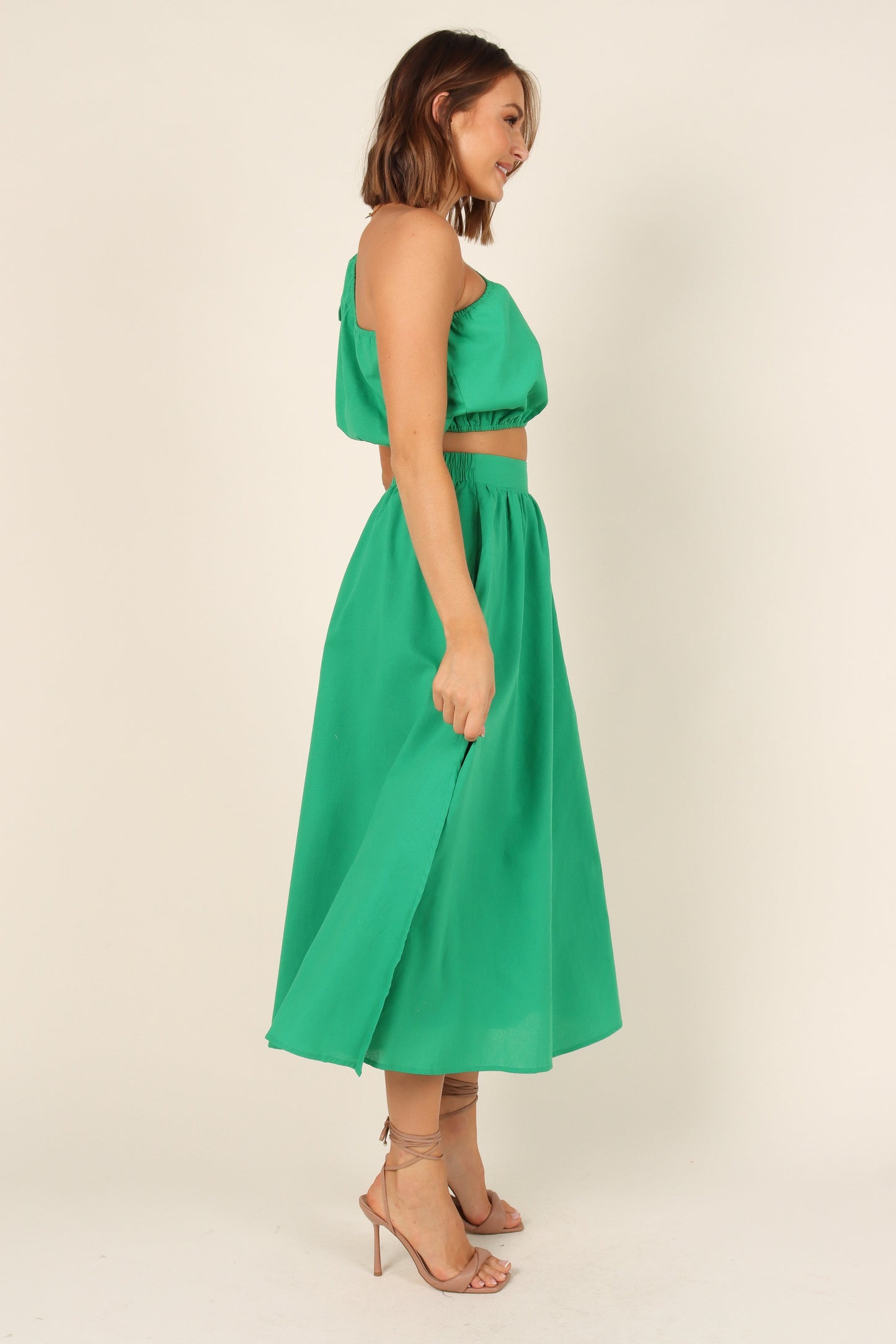 Isla One Shoulder Top - Green