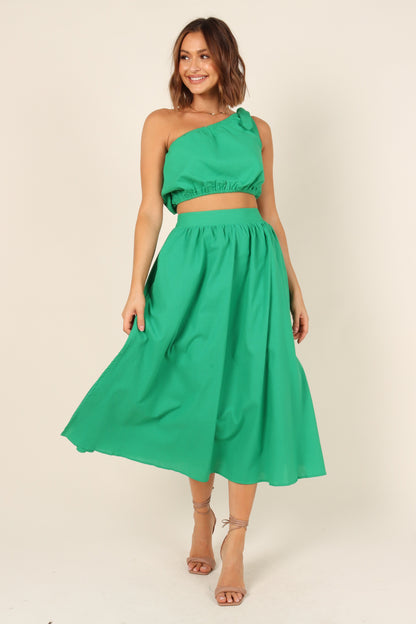 Isla One Shoulder Top - Green