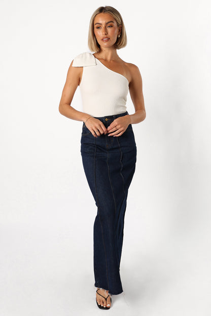 Jordana One Shoulder Bodysuit - White