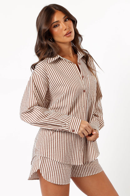 Kennie Top - Brown Stripe