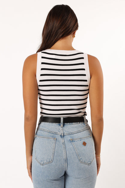 Kloe Top - White Stripe