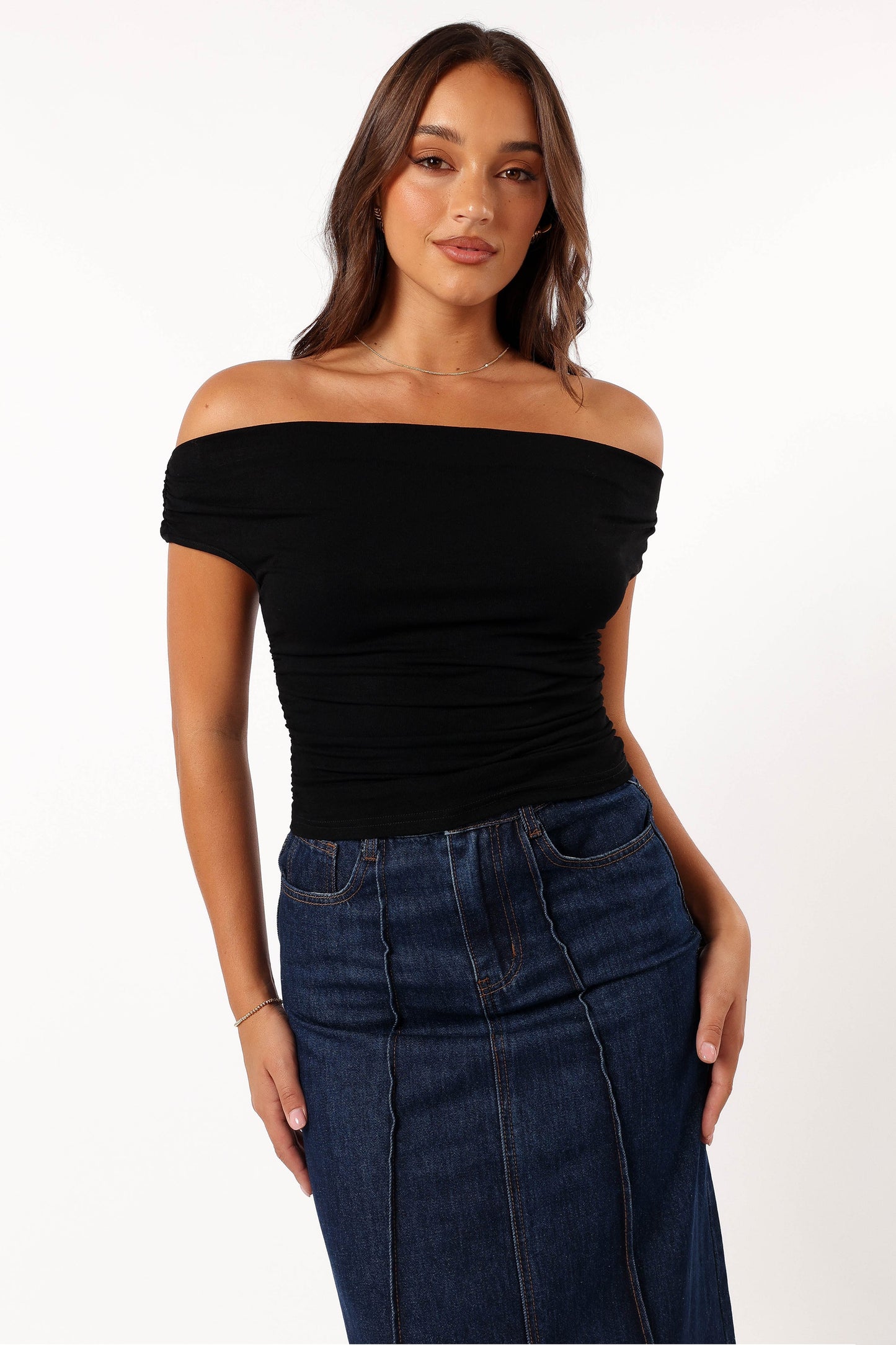 Lanna Off Shoulder Top - Black