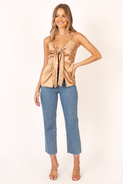 Leif Tie Front Cami - Bronze/Gold