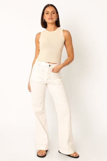 Maisey Knit Tank - Ecru