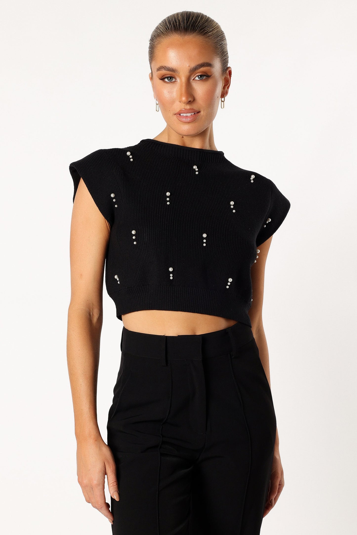 Malani Beaded Top - Black