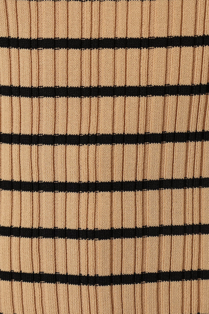 Milla Knit Top - Beige Black