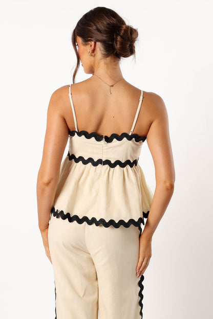 Mollymook Top - Cream Black