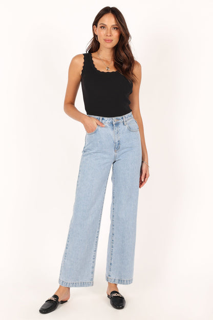 Monique Ribbed Tank Top - Black