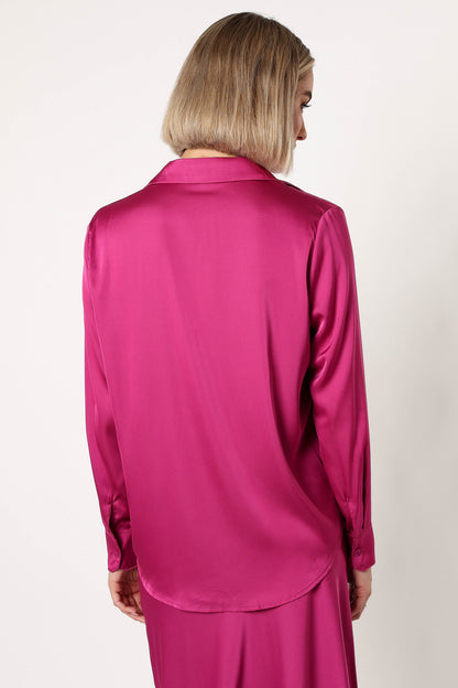 Narissa Satin Shirt - Magenta