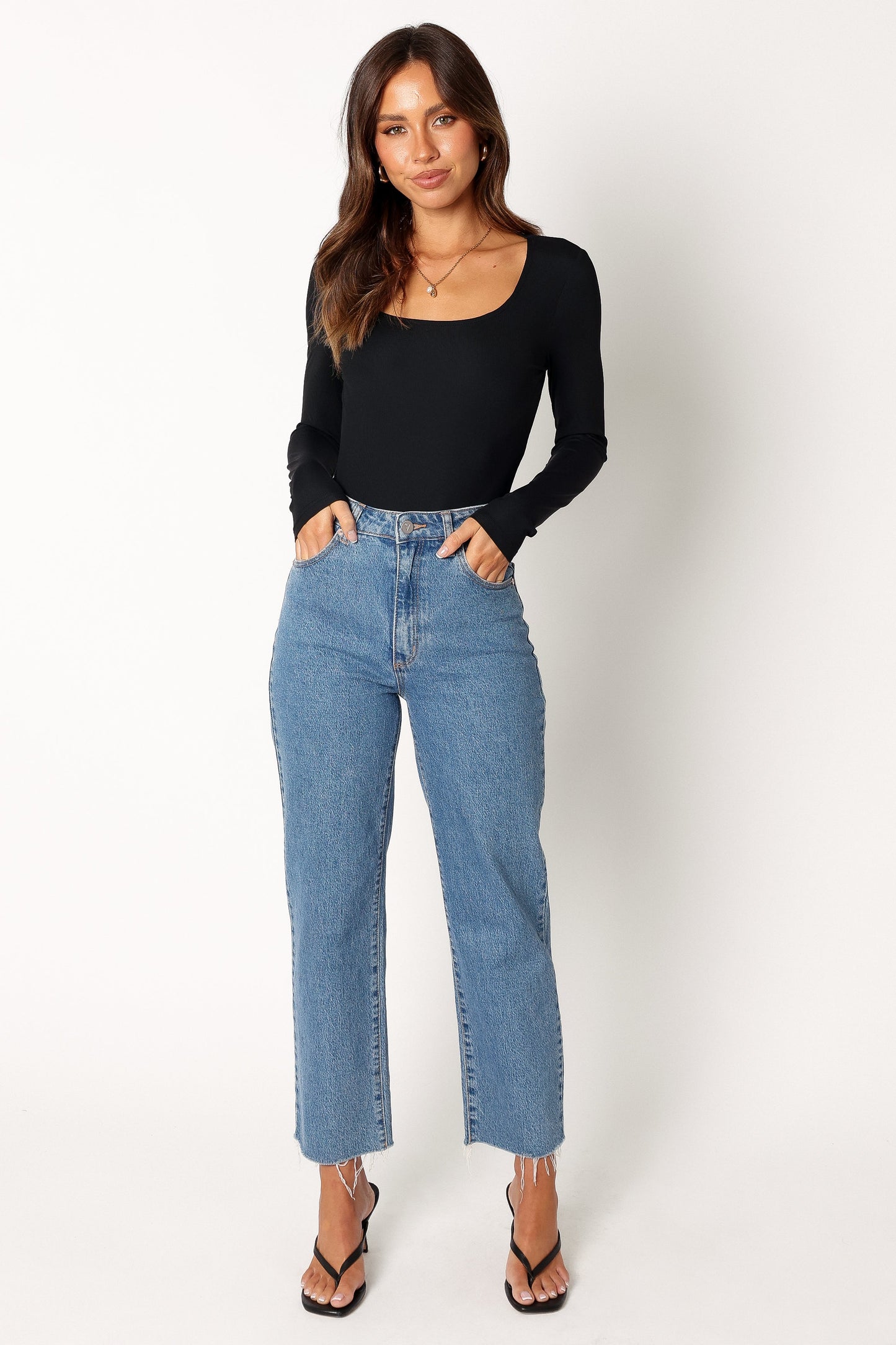 Pia Long Sleeve Bodysuit - Black